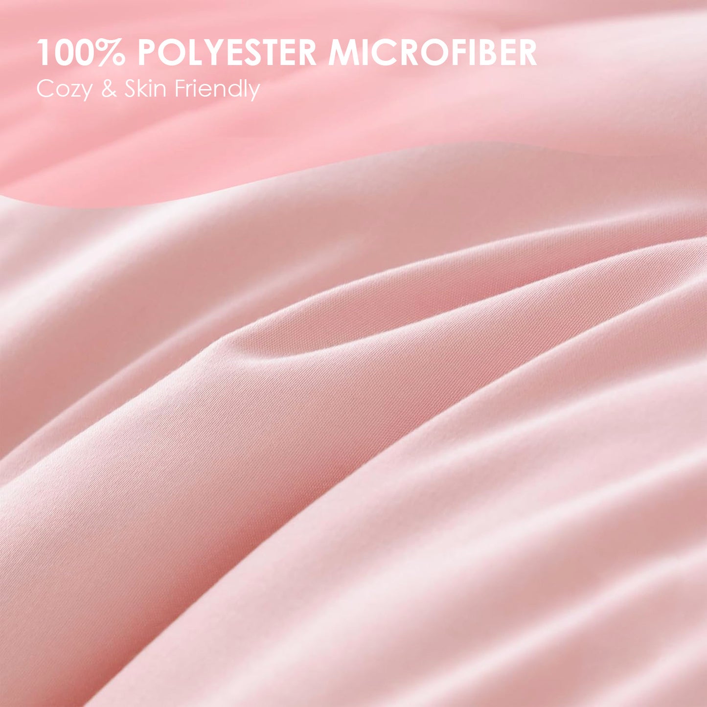 US Local Three-piece Bedding Set With Solid Color Quilt Cover And Pillowcase, Three-piece Bedding Set - Super Soft Microfiber Hotel Series - Brushed Super Soft And Machine Washable, Cute Pink Three-piece Set W