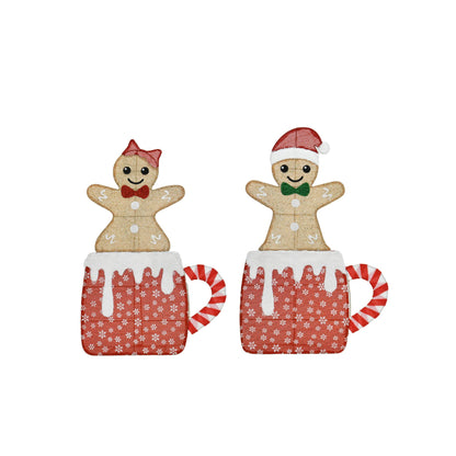 US Local 40-inch And 42-inch Gingerbread Man Shaped Decorative Lights, Warm Christmas Style Home Atmosphere Lights, Christmas Holiday Atmosphere Lights