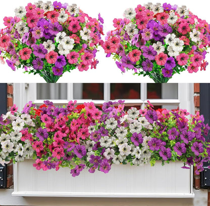US Local Nepfaivy Artificial Outdoor Flowers UV-Resistant - Realistic Artificial Flowers For Outdoors, Fade Resistant Fake Flowers For Outside, Plastic Faux Flowers For Outdoor Planters