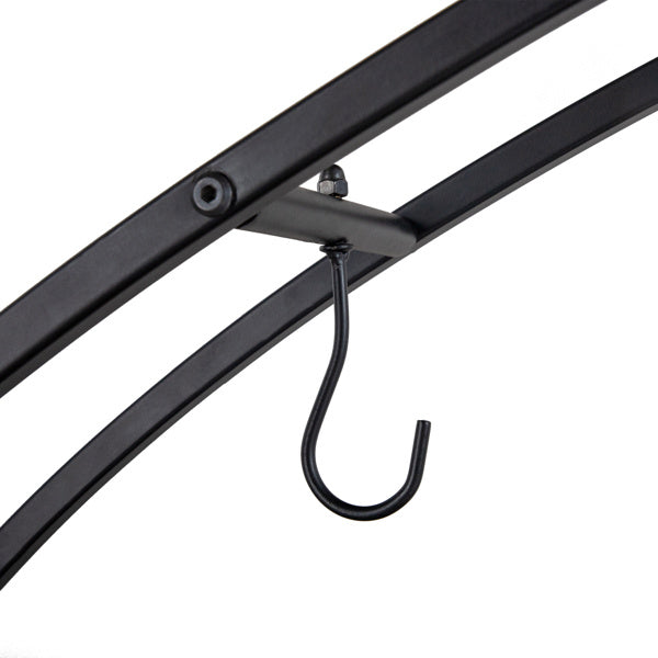 US Local 2pcs, 5-layer Semi-circular Iron Wood Black Iron Flower Rack