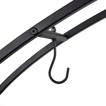 US Local 2pcs, 5-layer Semi-circular Iron Wood Black Iron Flower Rack