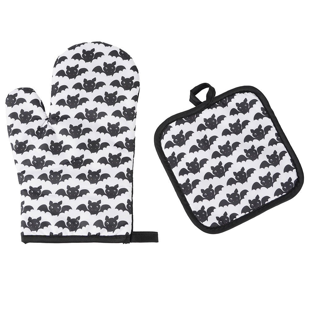 Halloween Pattern Microwave Oven Insulated Gloves