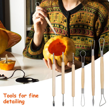 US Local 13Pcs Halloween Pumpkin Carving Kit Stainless Steel Carving Kit Pumpkin Sculpting Cutting Kit Halloween Decorative Tools