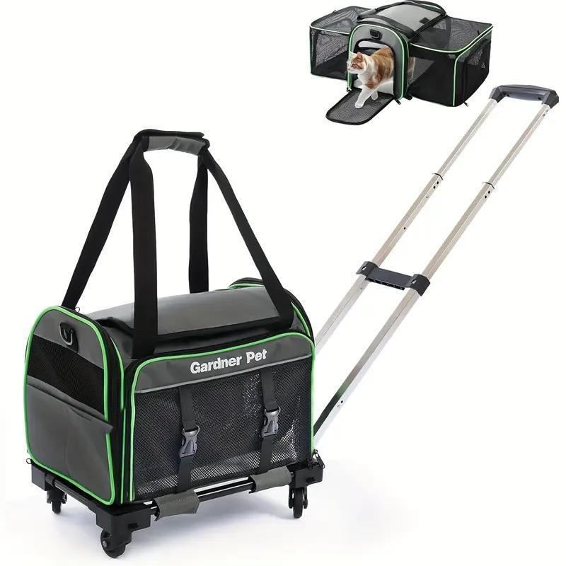 US Local Expandable, Foldable, Portable Pet Carrier With Wheels And Six Sides For Cats And Small Dogs.