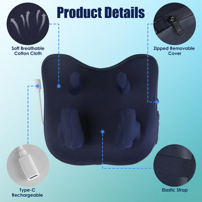 US Local 1 Set Cordless Neck Shoulder Massager With Soothing Heating 3 Intensity Levels 2 Heating Levels Electric 4D Shiatsu Deep Kneading Pillow For Back Traps Gifts For Family  Home Car