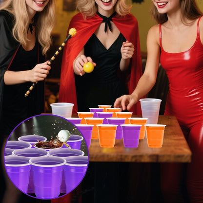 US Local 50 Pcs Mini Disposable Shot Glasses Halloween Plastic Shot Glasses Bulk Orange Purple 2 Oz Party Cups For Wine Whiskey Food Halloween Party Drinking Supplies Trick Or Treat Party Drinking Supplies