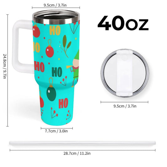 PHDT00289 POD US Local Tumbler 40 oz Large Capacity Car Cup Christmas Elf Green