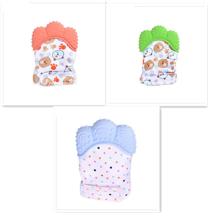 US Local Baby teether baby anti-bite silicone molar gloves children's sound toys