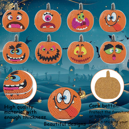 重复 US Local 8 Packs Halloween Rhinestones Art Coasters