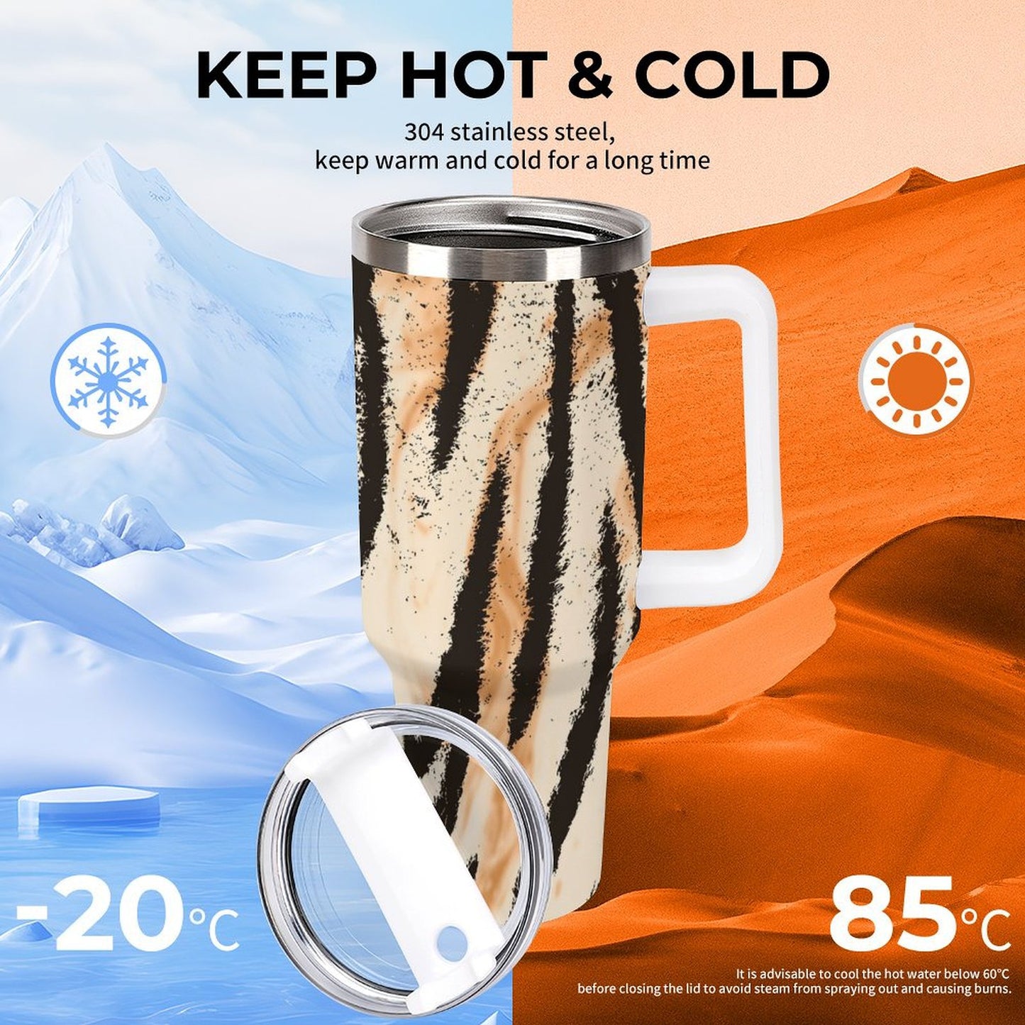 PHDT00395 POD US Local Tumbler 40 oz Large Capacity Car Cup Leopard