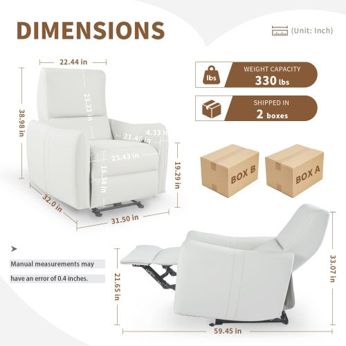US Local Wall Hugger Recliner,Power Recliner Chair,Electric Recliner For Living Room,PU Leather Reclining Armchair For Small Space,Reclining Sofa For Bedroom Apartment RV,with USB Port