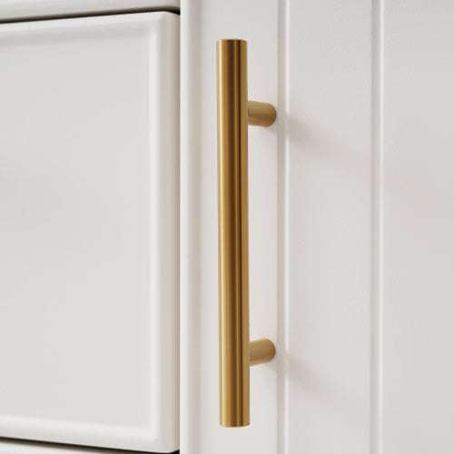 UK Local Sideboard Cabinet For Living Room, Chest Of Drawers With With 2 Doors And 3 Drawers, Adjustable Shelf, White, 40D X 120W X 75H CM