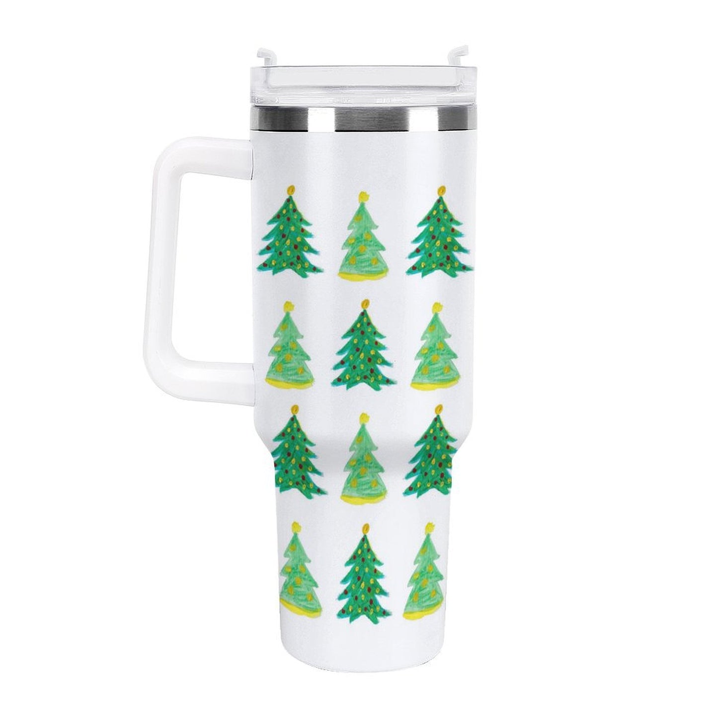 PHDT00064 POD US Local Tumbler 40 oz Large Capacity Car Cup Christmas Tree, Painted, Green