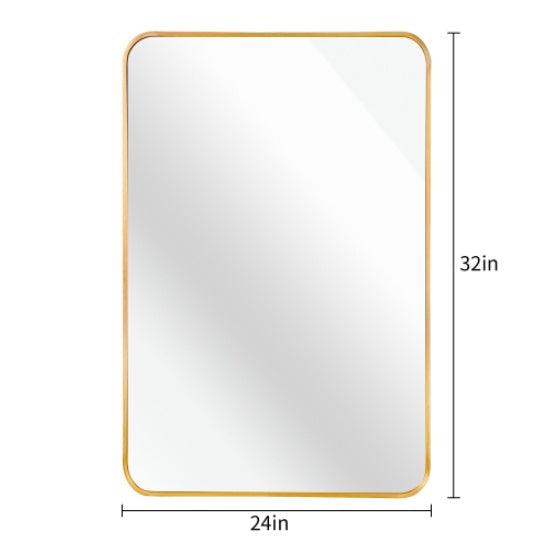 US Local 24x32 Inch Gold Metal Framed Rectangular Bathrrom Mirror For Wall.