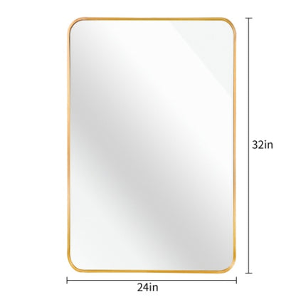 US Local 24x32 Inch Gold Metal Framed Rectangular Bathrrom Mirror For Wall.
