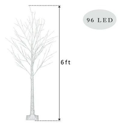 6 Feet 96 LED Lighted Birch Tree For Thanksgiving Decor Home Wedding Party Indoor Outdoor Christmas