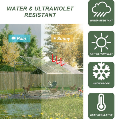 US Local Large Metal Chicken Coop, Walk-in Chicken Run,Galvanized Wire Poultry Chicken Hen Pen Cage, Rabbits Duck Cages With Waterproof And Anti-Ultraviolet Cover For Outside10 L X 20W X 6.56H