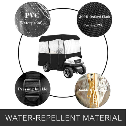 US Local VEVOR Golf Cart Enclosure 86, 4-Person Golf Cart Cover, 4-Sided Fairway Deluxe, 300D Waterproof Driving Enclosure With Transparent Windows, Fit For EZGO, Club Car,