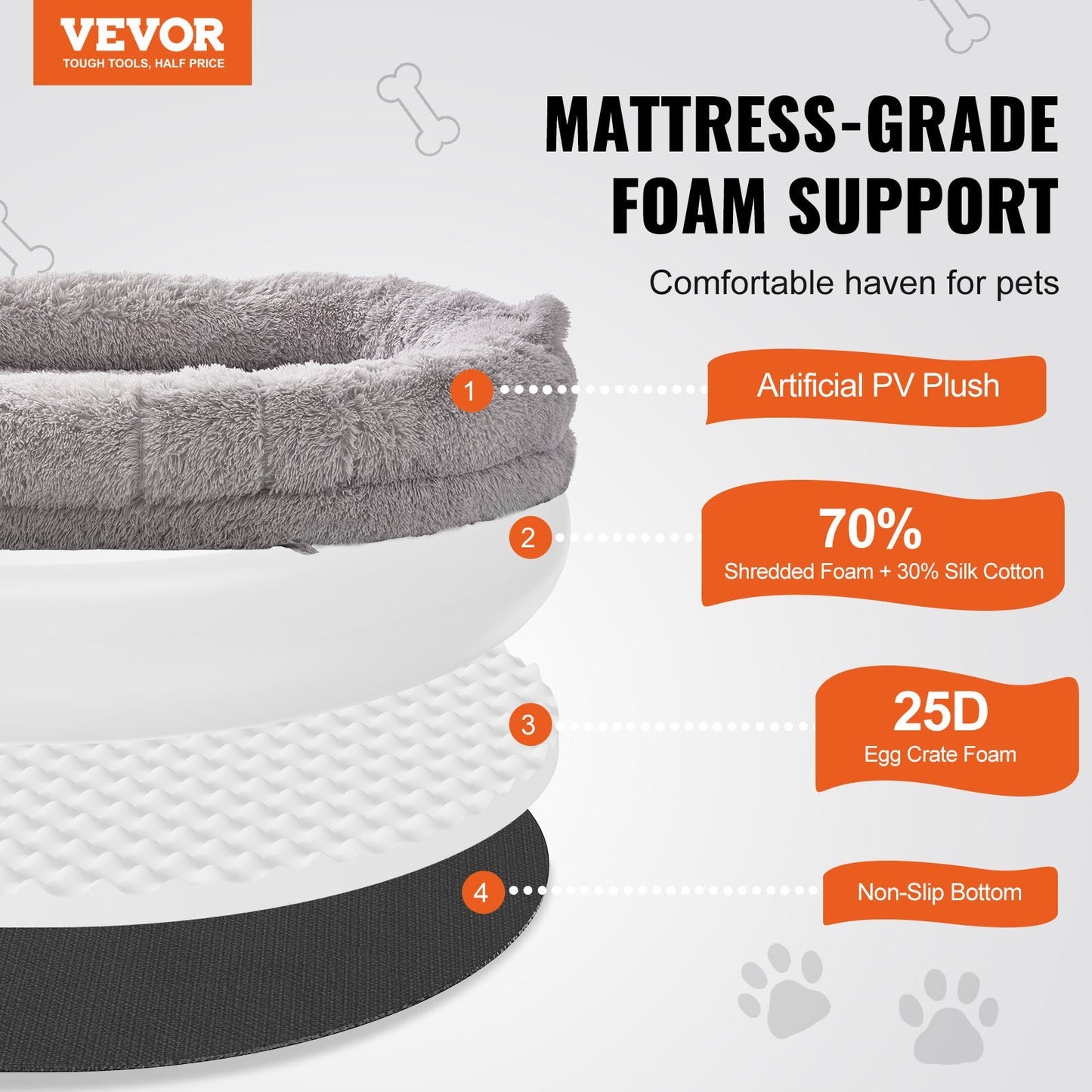 UK Local Human Dog Bed, 72" X48"x10" Giant Human Dog Bed For Adult, Human Size Dog Bed With Washable PV Velvet Cover, Egg Orthopedic Foam, Storage Pocket, Large Dog Bean Bed For You And Pet, Light Grey