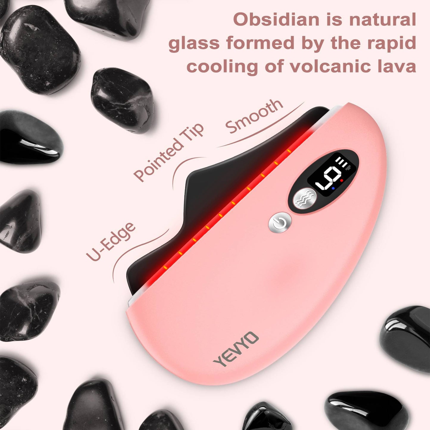 US Local Gua Sha Facial Tool, Electric Black Obsidian Guasha Tool Massage Gua Sha Stone