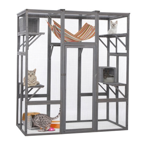 US Local Oversized Cat Cage - Grey
