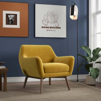 US Local Panom Gold Velvet Lounge Chair