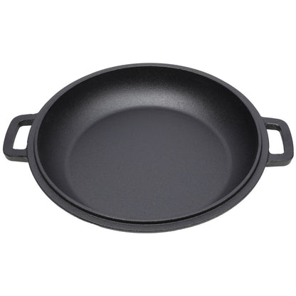 US Local One In One Pre Seasoned Cast Iron Dutch Oven With Dual Handles, Outdoor Camping Deep Pot, With 2 Silicone Handle Covers