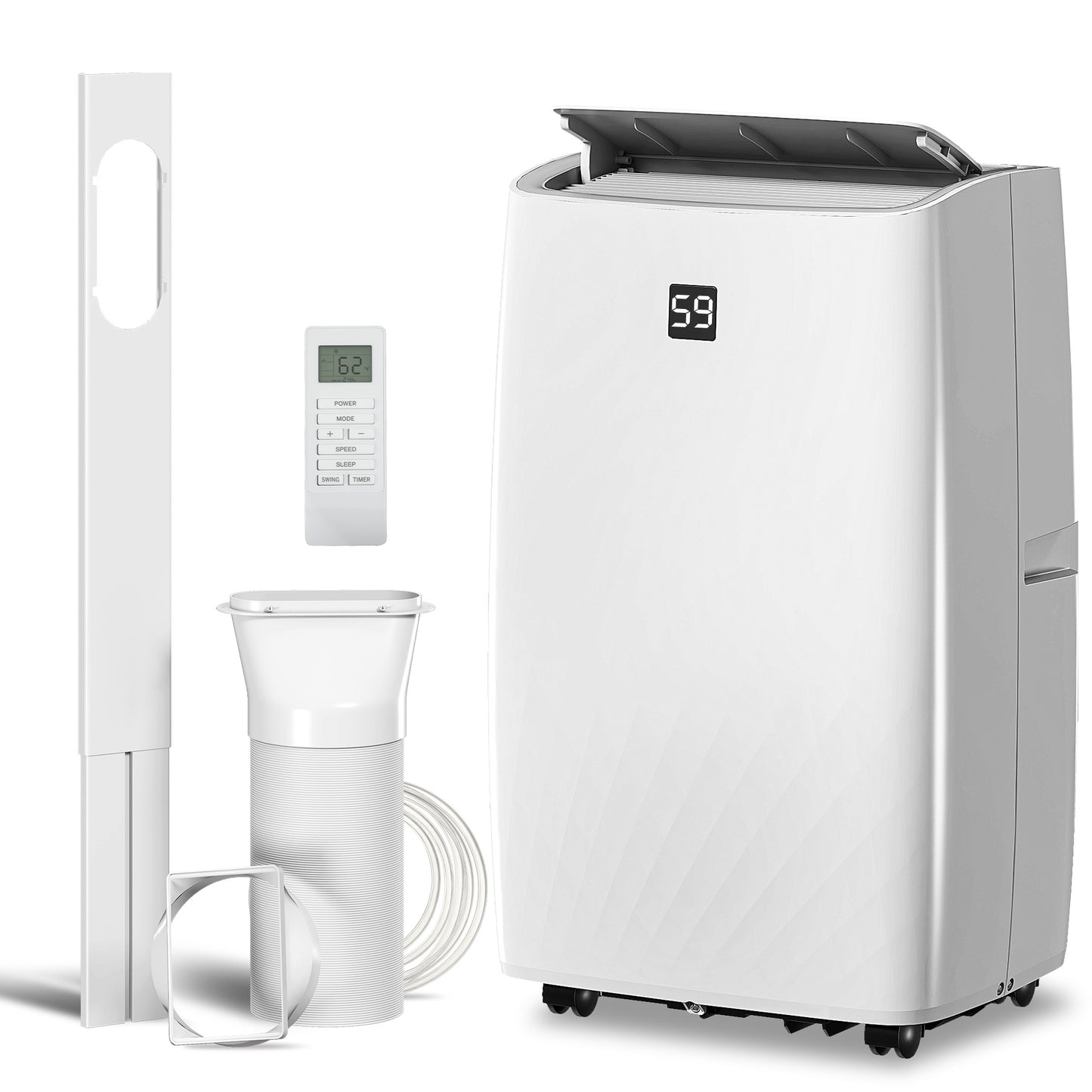 US Local 14000 BTU Portable Air Conditioner, AC Unit With Cool, Dehumidifier, Fan, 549 Sq. Ft, 24H Timer On Off, Window Kit