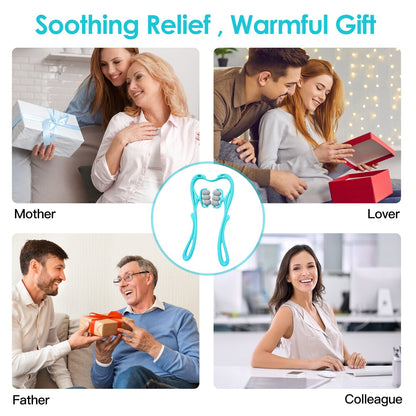 US Local 1 Pc Neck Roller Massager 360 Rotatable Trigger Point Roller Portable Massager With 6 Balls For Neck Leg Thigh Foot Pain Relief