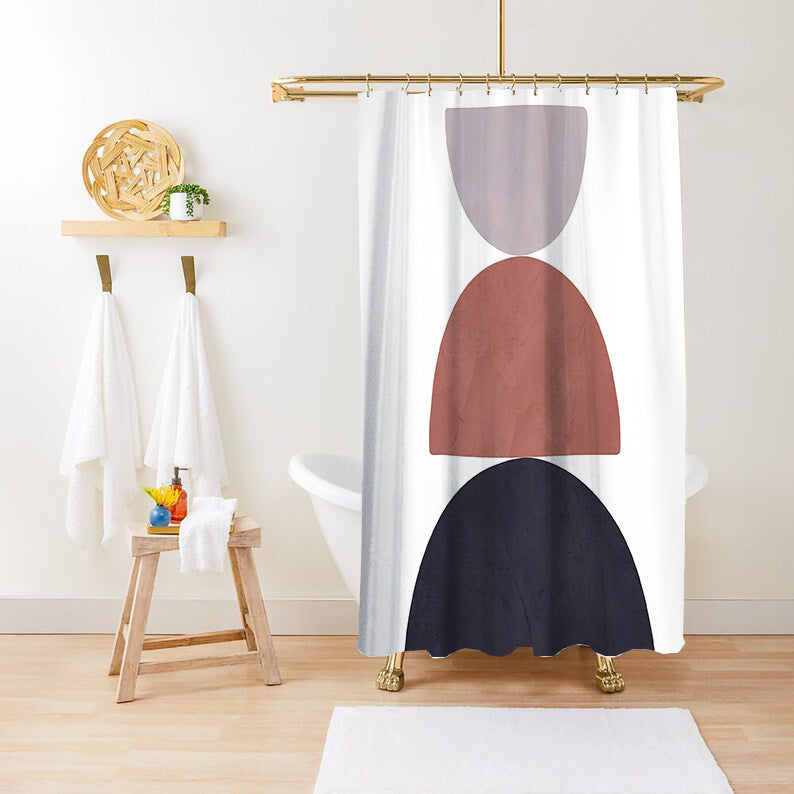 Bathroom Fashion Green Plant Print Waterproof Anti-mildew Shower Curtain