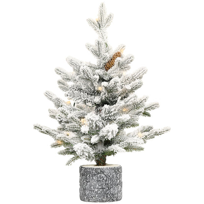 US Local 2,3,4,5,6ft PE PVC Decorated Flocking Basin Tree Artificial Christmas Tree