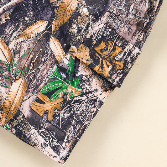 US Local Toddler Baby Boy Outfits Little Boys Short Sleeve Camouflage Print Hoodie Sweatshirt Shirts & Short Pants With Pocket