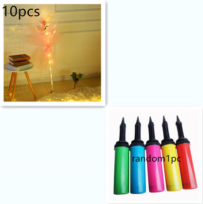 US Local LED Luminous Balloon Rose Bouquet Transparent Bobo Ball Rose