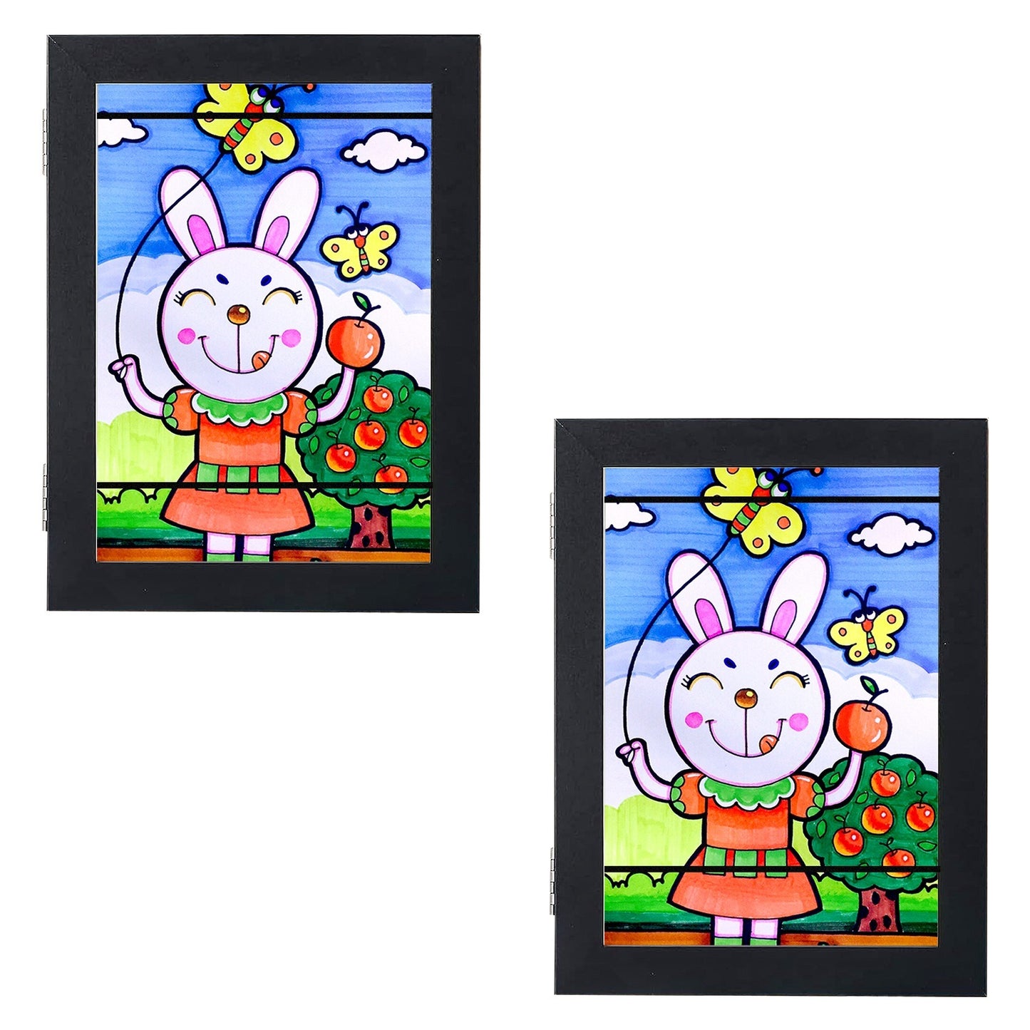 US Local Kids Art Frame Front Opening Wooden Frame Artwork Display Storage Frame A4 Picture Frame Wall Display For Photo Art Projects Picture Children Drawing