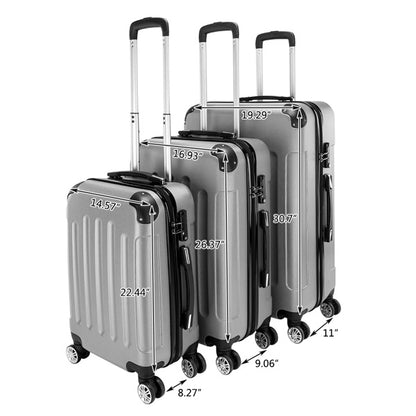 US Local 3-in-1 Portable ABS Trolley Case