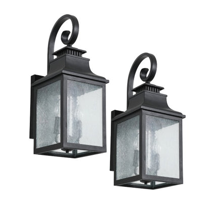 US Local Large Outdoor Glass Wall Light Supports Many Types Of Bulbs -2 Packs