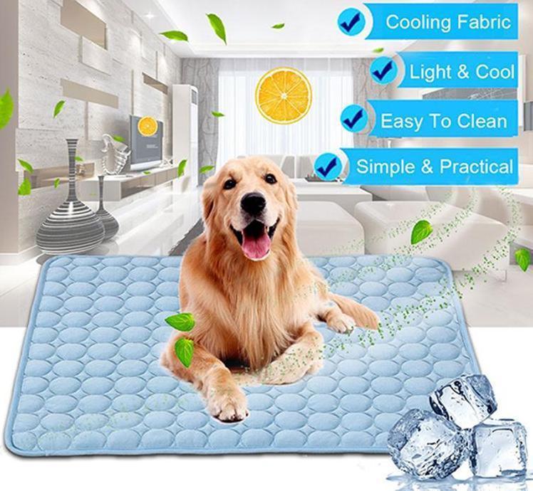 US Local Pet Dog Cat Ice Silk Cold Nest Pad For Cooling In Summer