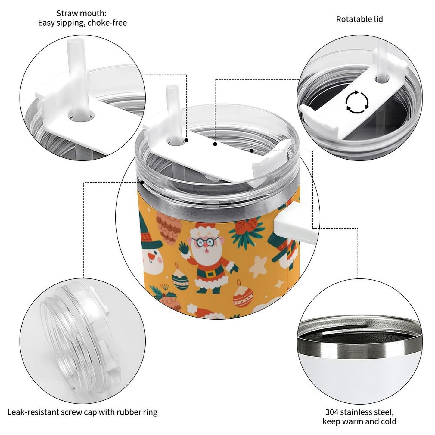 PHDT00151 POD US Local Tumbler 40 oz Large Capacity Car Cup Christmas