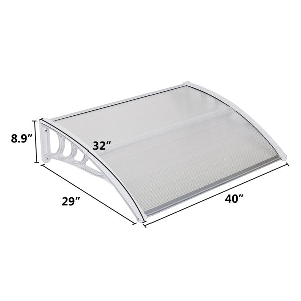 US Local 40X32-inch Transparent Board White Bracket Canopy
