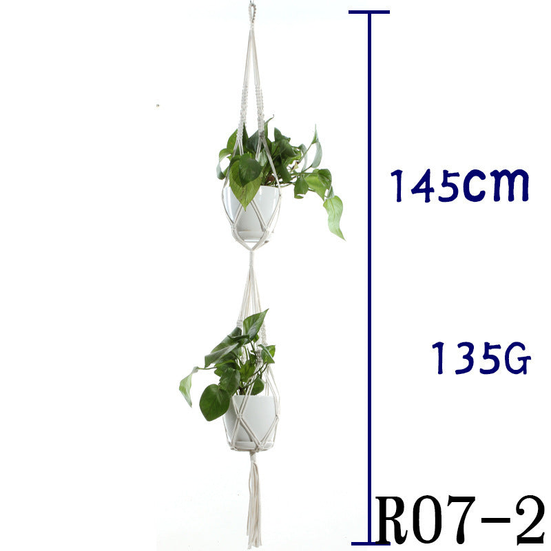 US Local Flower Pot Net Bag Beige Cotton Rope Indoor Plant Hanger Hanging Basket Sling