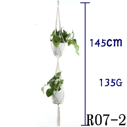 US Local Flower Pot Net Bag Beige Cotton Rope Indoor Plant Hanger Hanging Basket Sling