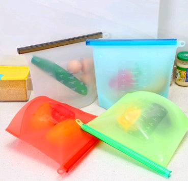 US Local Silicone fresh-keeping bag vacuum sealed bag food  storage bag refrigerator food fruit storage bag