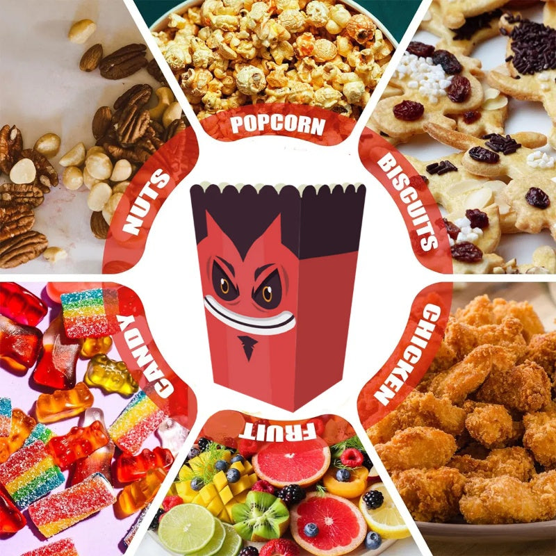 US Local 12 Pieces Halloween Popcorn Box Halloween Party Favor Snack Treat Boxes Candy Cookie Container Decorations Gifts For Popcorn Sales Halloween Party Favor Supplies