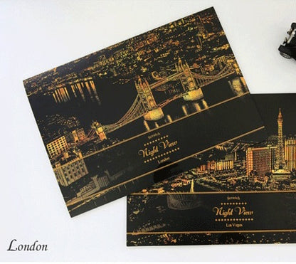 US Local Decorative painting scratch Scraping painting drawing paper world Sightseeing pictures decoration birthday gifts