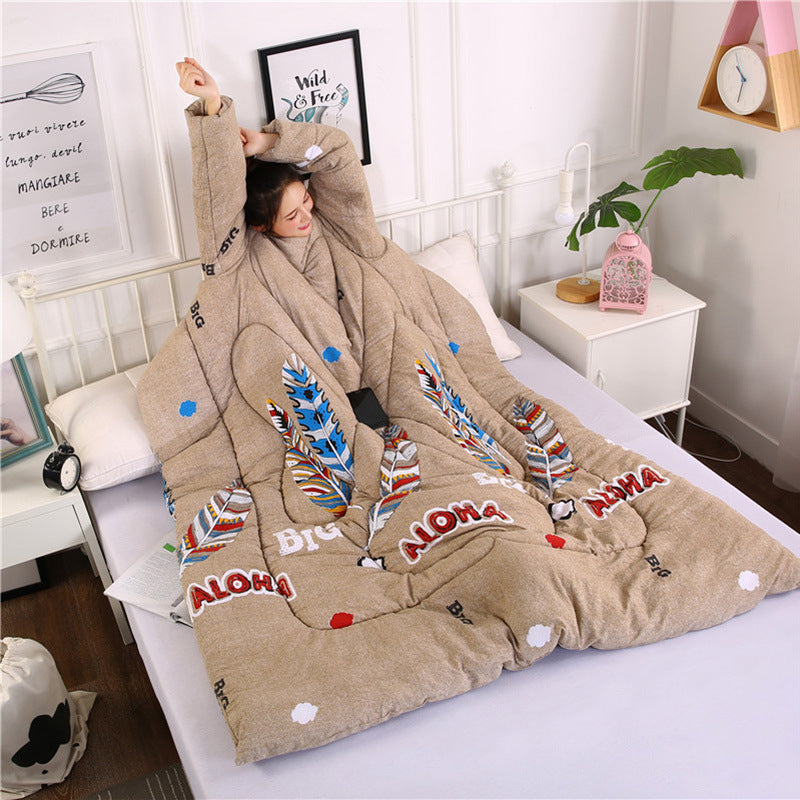 US Local Winter Lazy Quilt with Sleeves