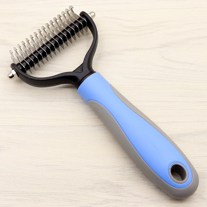 US Local Pet Long-haired Dogknot Comb Double-sided Blade Dog