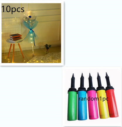 US Local LED Luminous Balloon Rose Bouquet Transparent Bobo Ball Rose