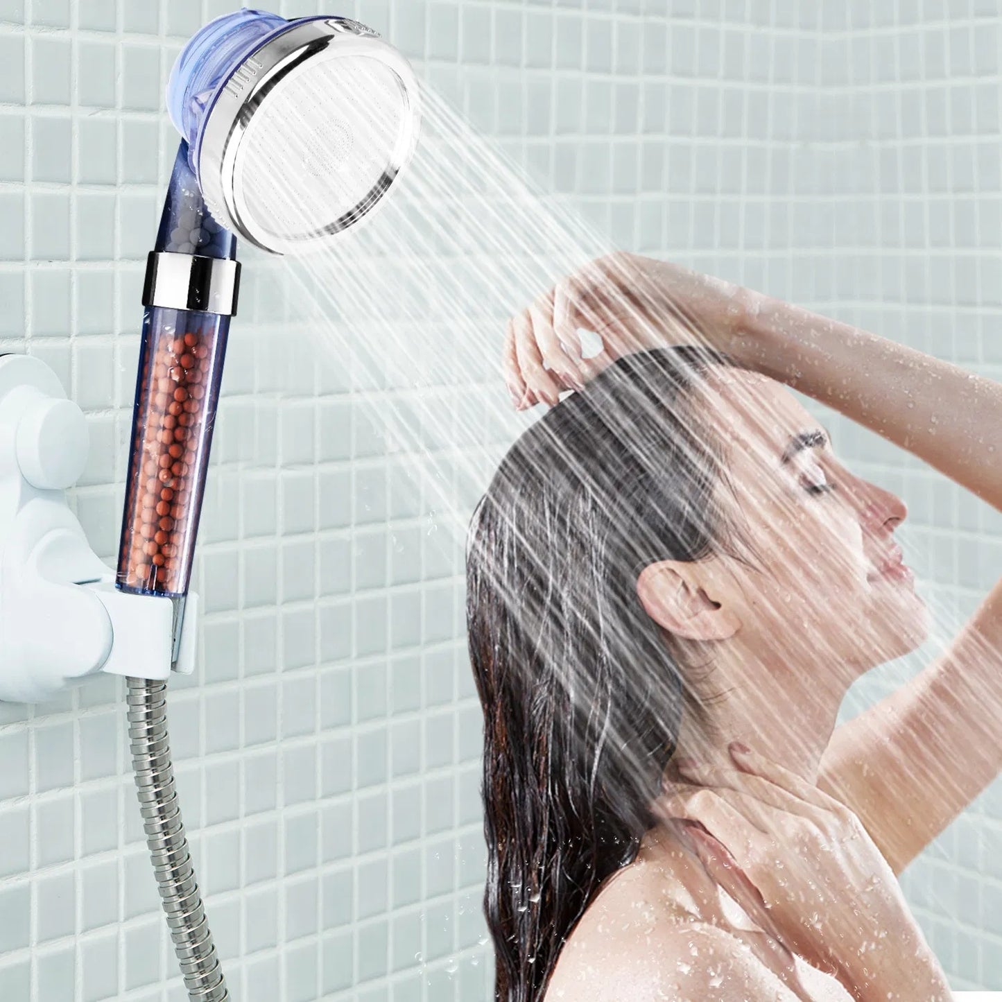 US Local Ionic Filtration Shower Head High Pressure 3 Mode Stone Water Saving Bath Handheld Shower