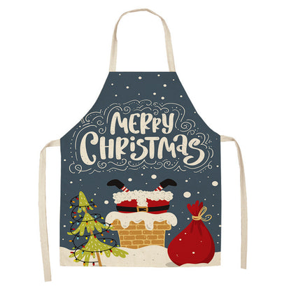 Christmas linen apron