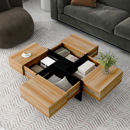 US Local Unique Design Coffee Table With 4 Hidden Storage Compartments
